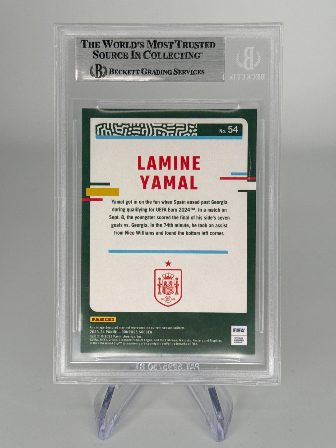 Lamine Yamal 2023 Panini Donruss Rookie, BGS Authentic Auto