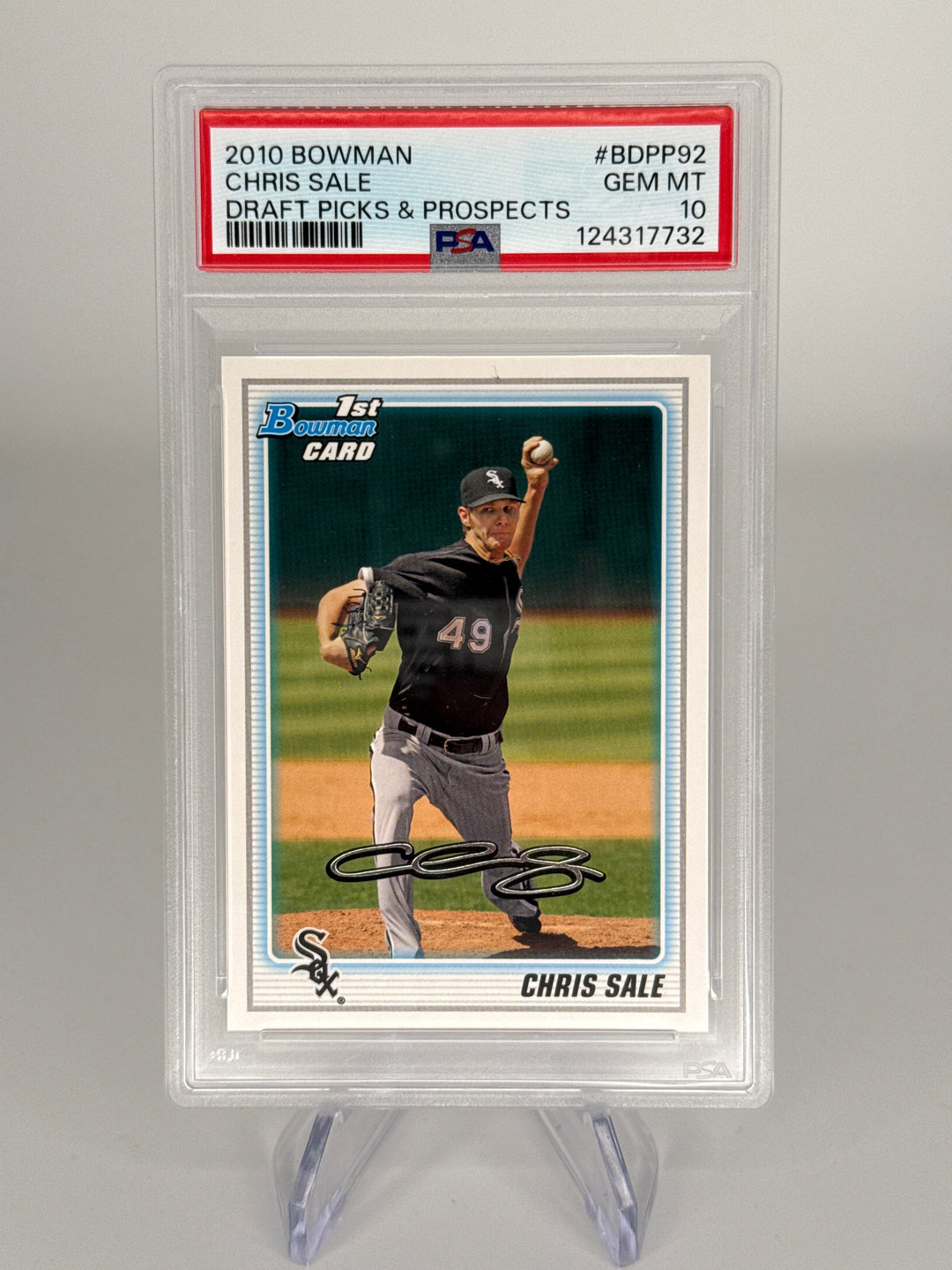 Chris Sale 2010 Bowman Drafts Picks & Prospects 1st, PSA 10 Gem Mint