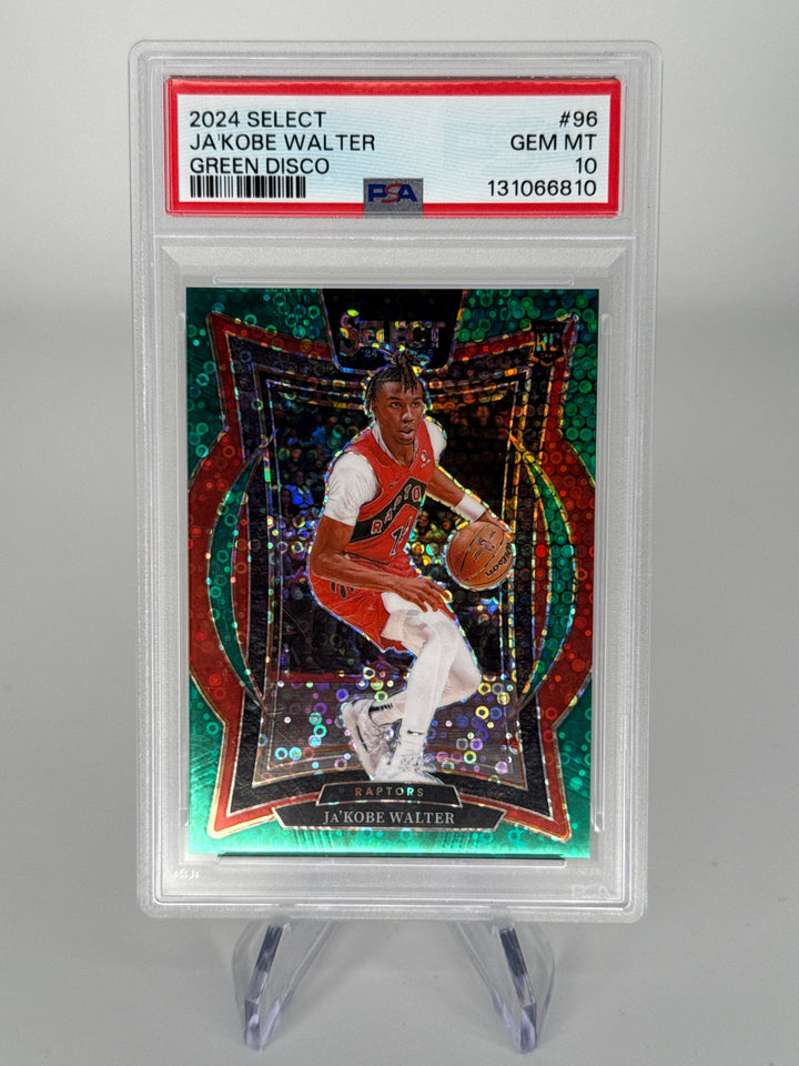 Ja'Kobe Walter 2024 Panini Select Green Disco Rookie, 2/5, PSA 10 Gem Mint