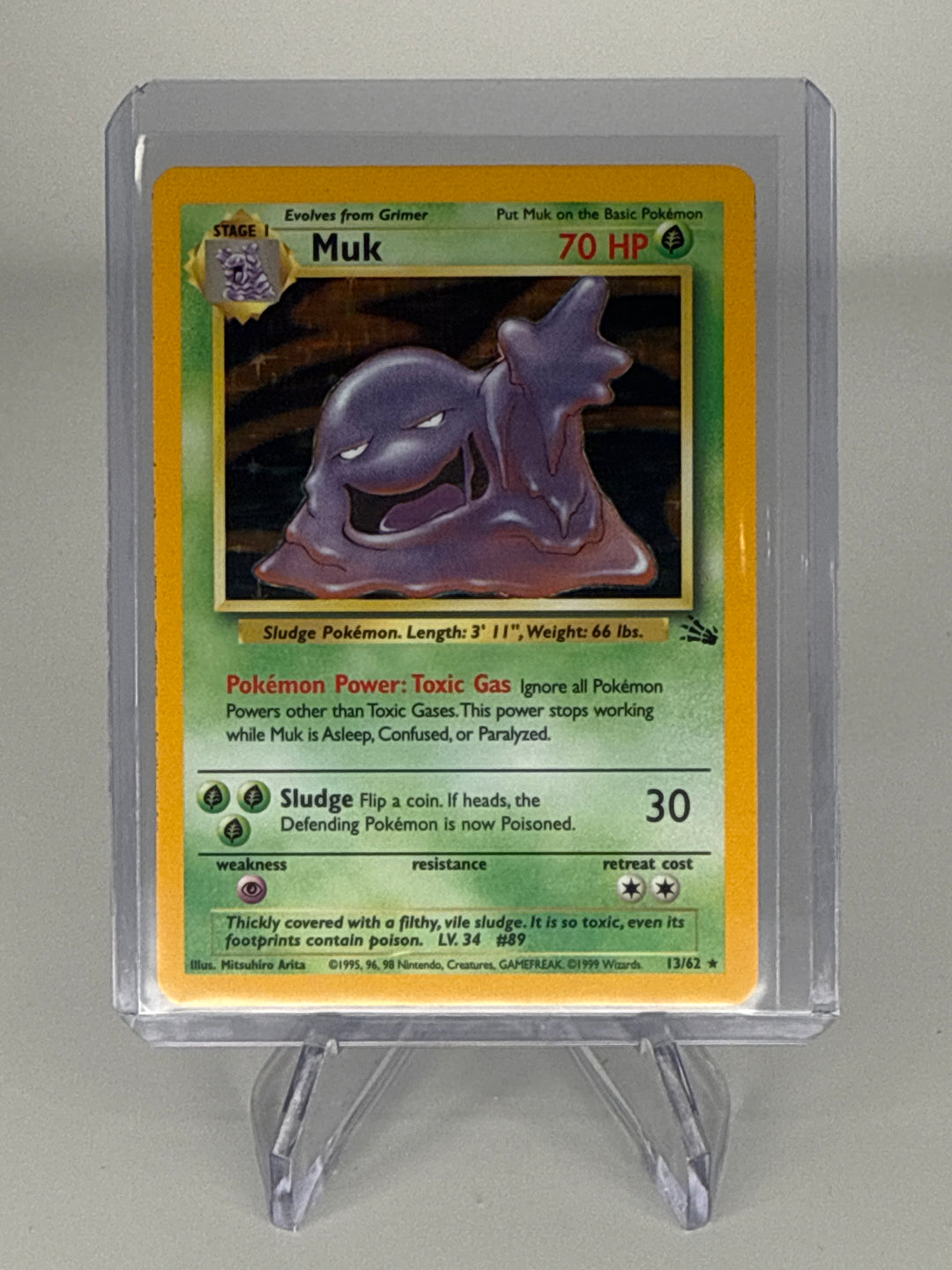 Pokemon TCG 1999 Muk Fossil Holo, 13/62