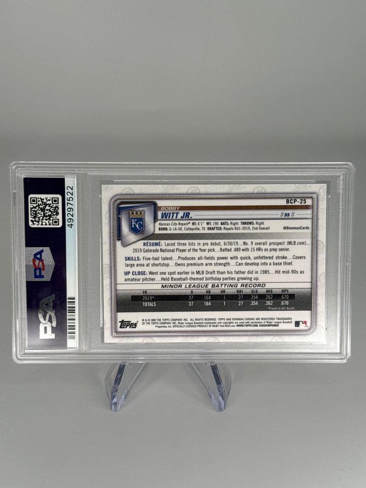Bobby Witt Jr 2020 Bowman Chrome Mega Box 1st Bowman, PSA 10 Gem Mint