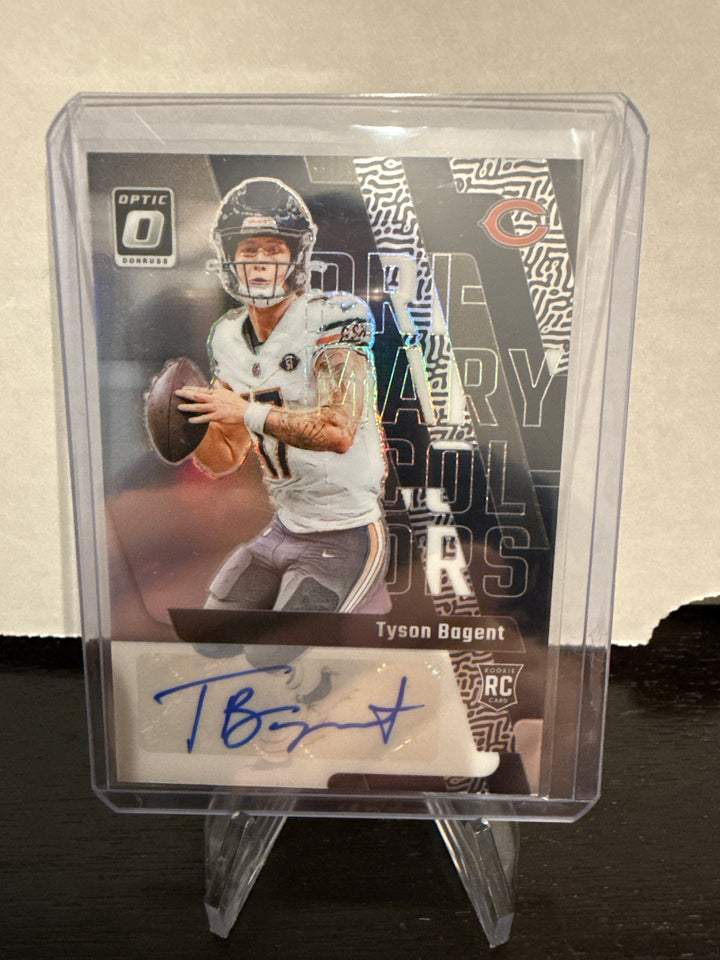 Tyson Bagent 2023 Panini Donruss Optic Primary Colors Rookie Auto, 22/49