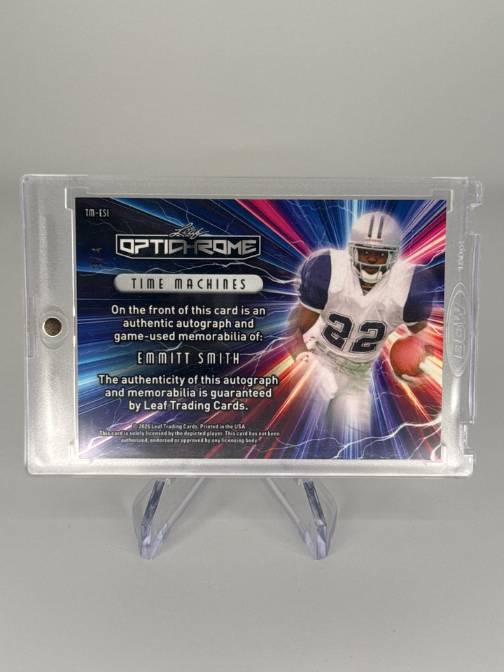 Emmitt Smith 2026 Leaf Optichrome Time Machines Auto Relic, 3/4