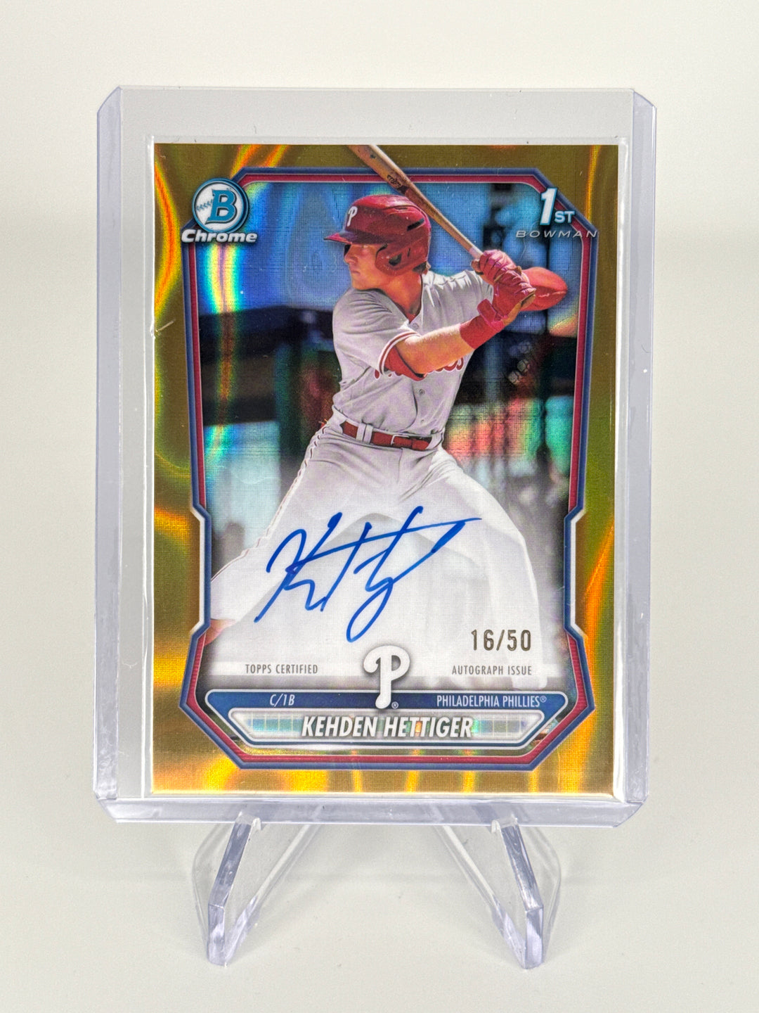 Kehden Hettiger 2026 Bowman Chrome Gold Lava Refractor 1st Auto, 16/50