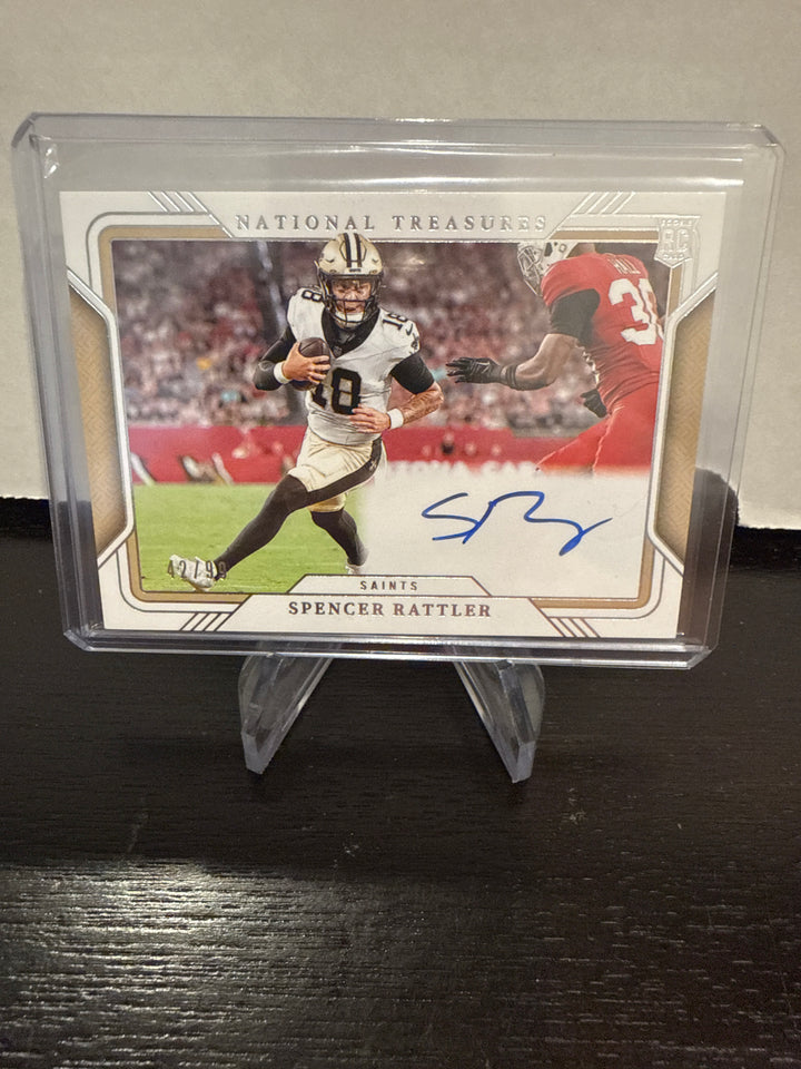Spencer Rattler 2024 Panini National Treasures Field Pass Rookie Auto, 42/99