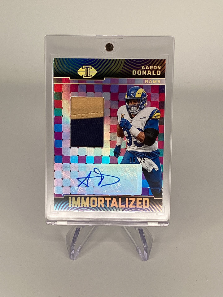 Aaron Donald 2024 Panini Illusions Immortalized Patch Auto, 06/25