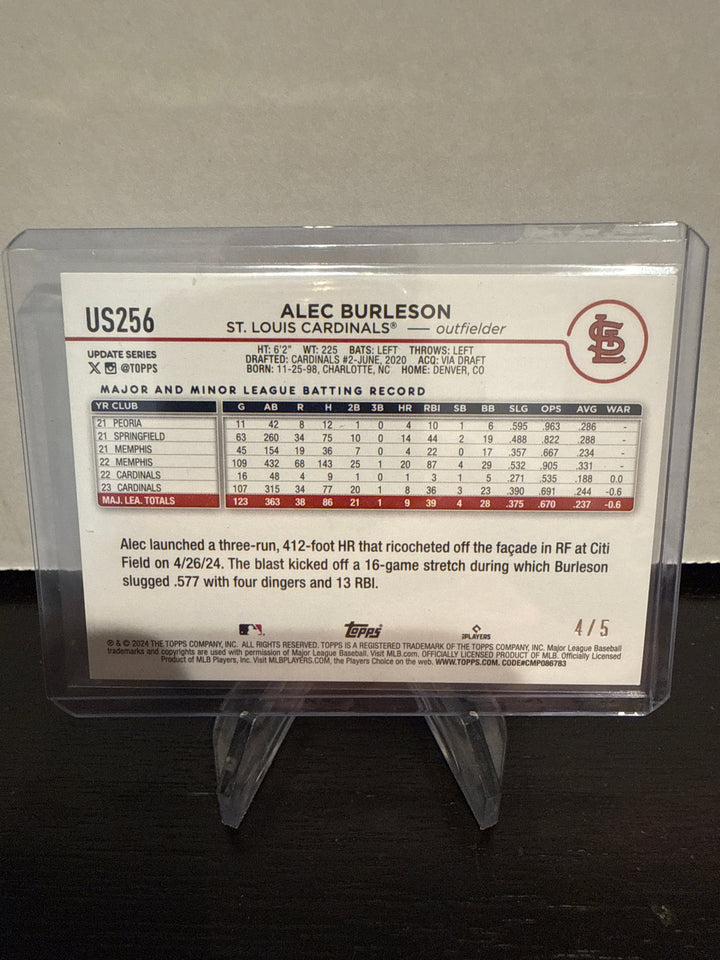 Alec Burleson 2024 Topps Update Holiday Witch Hat, 4/5