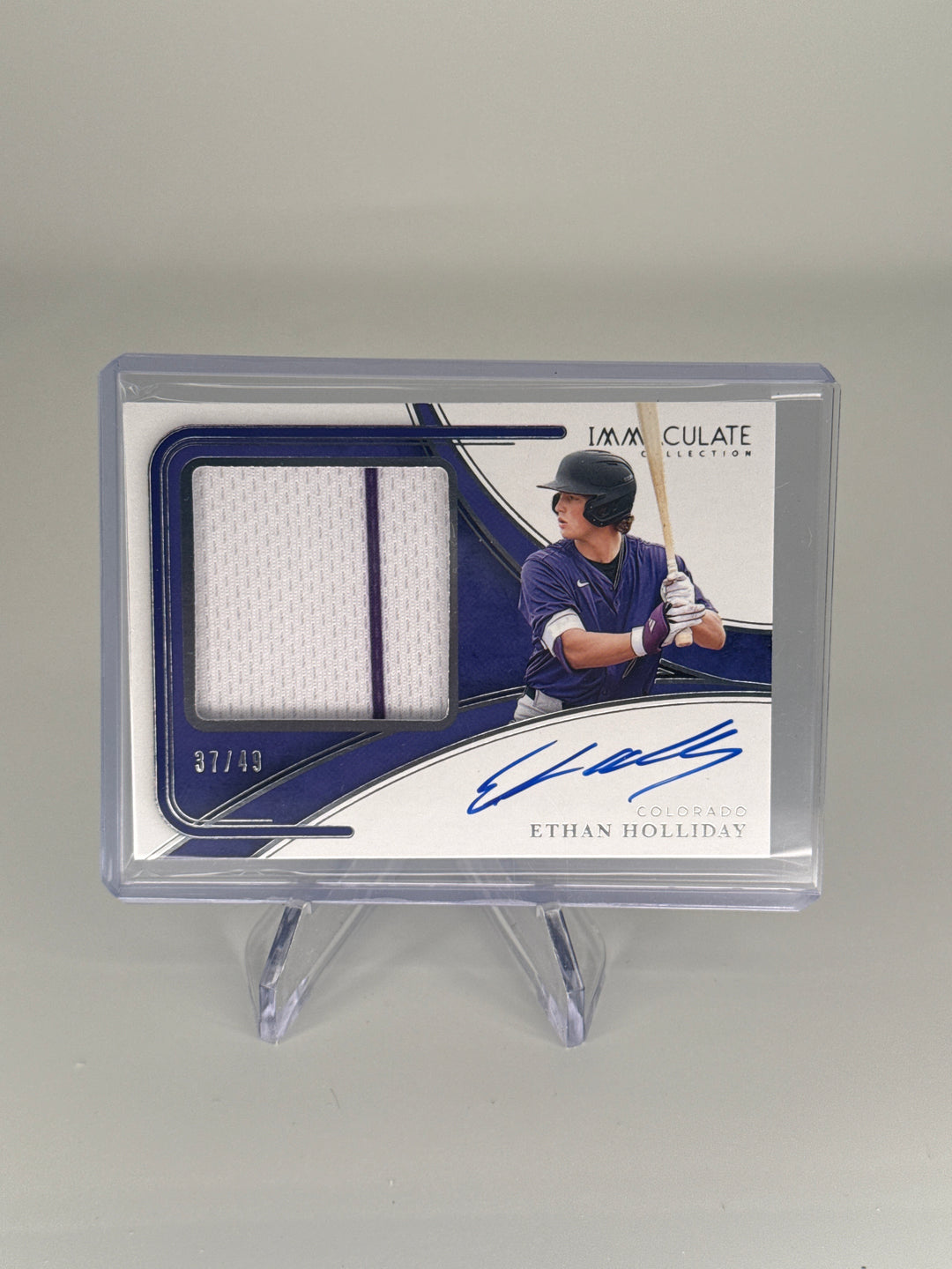 Ethan Holliday 2026 Panini Immaculate Premium Relic Auto, 37/49