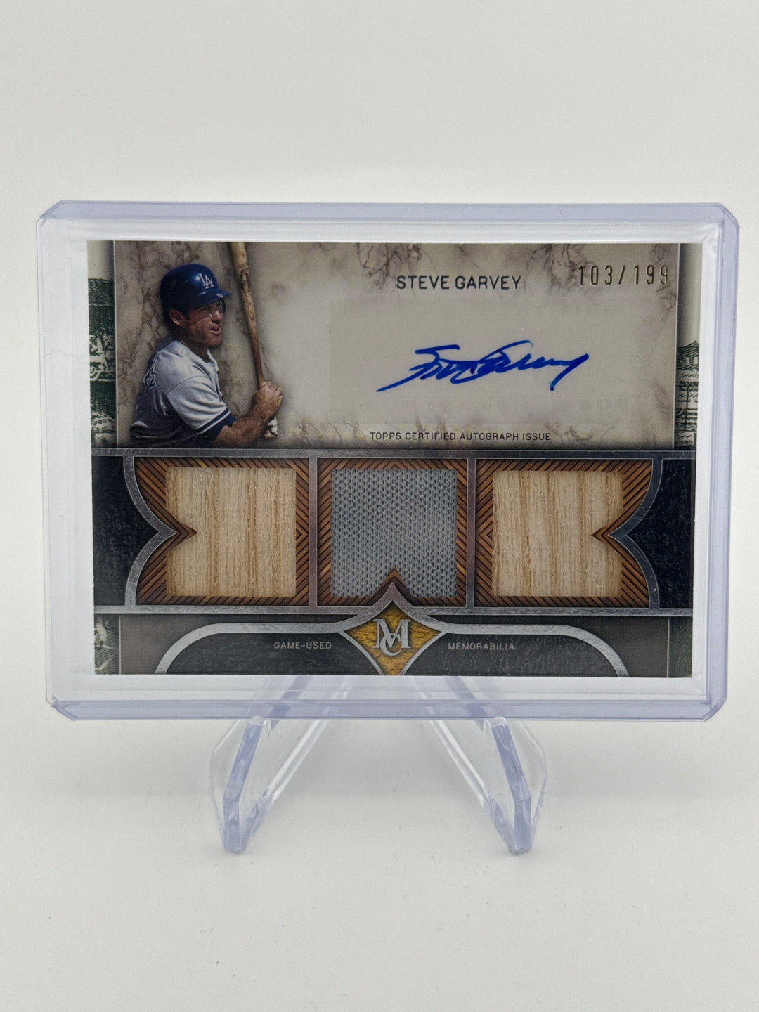 Steve Garvey 2025 Topps Museum Collection Triple Relic Auto, 103/199