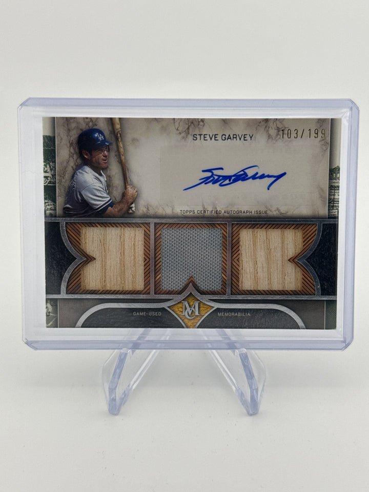 Steve Garvey 2025 Topps Museum Collection Triple Relic Auto, 103/199