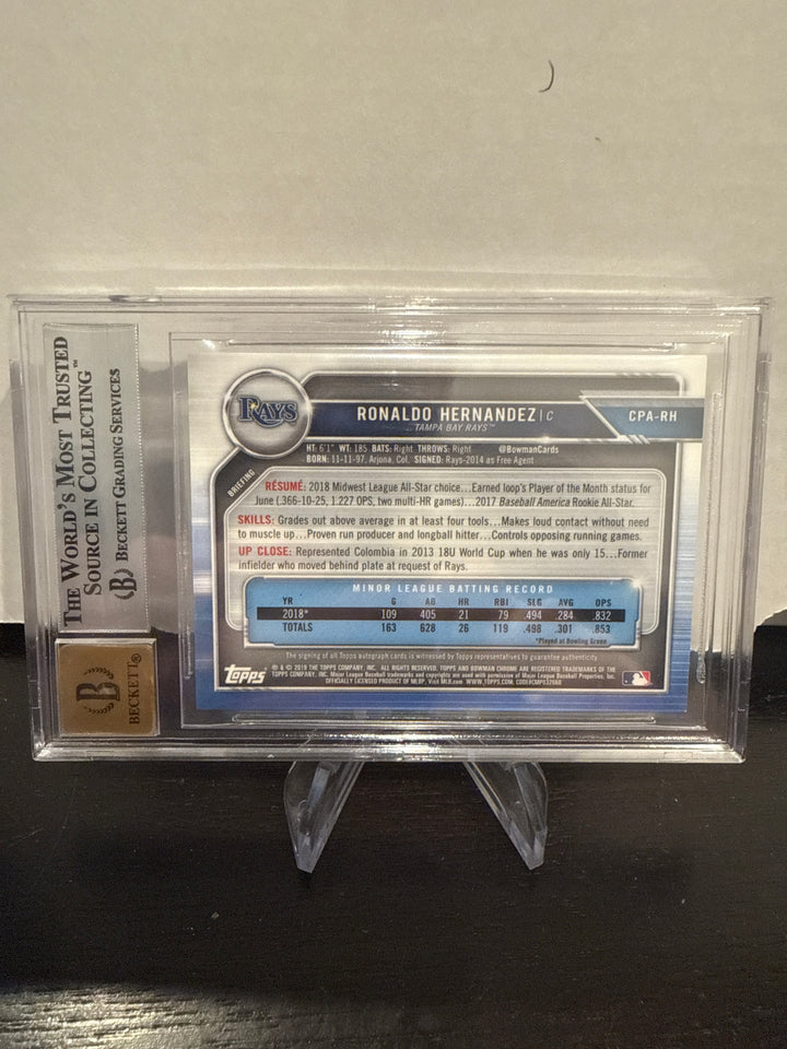 Ronaldo Hernandez 2019 Bowman Chrome 1st Bowman Orange Refractor Auto, 07/25, BGS 9 Mint