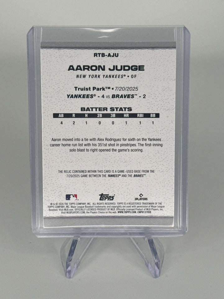 Aaron Judge 2026 Topps Series 2 Rounding The Bases Game Used Base