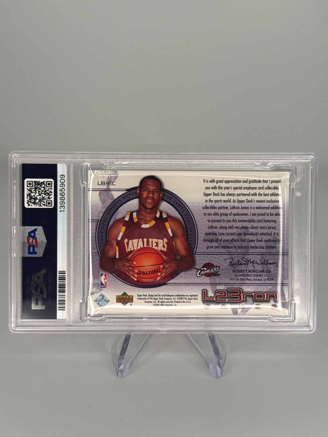 Lebron James 2003 Upper Deck Employee Thank You Dual Jersey, 449/450