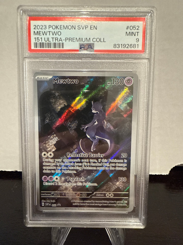 Pokémon TCG 2023 Mewtwo Scarlet & Violet 151 Black Star Promo, 052, PSA 9 Mint