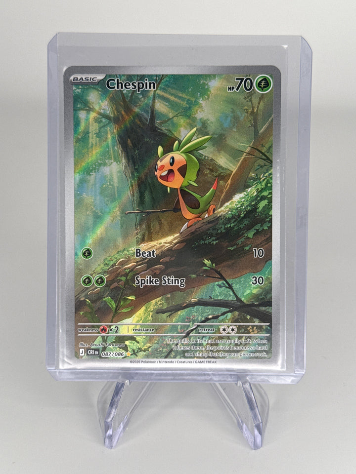 Pokemon TCG 2026 Chespin Chaos Rising Full Art Illustration Rare, 087/086