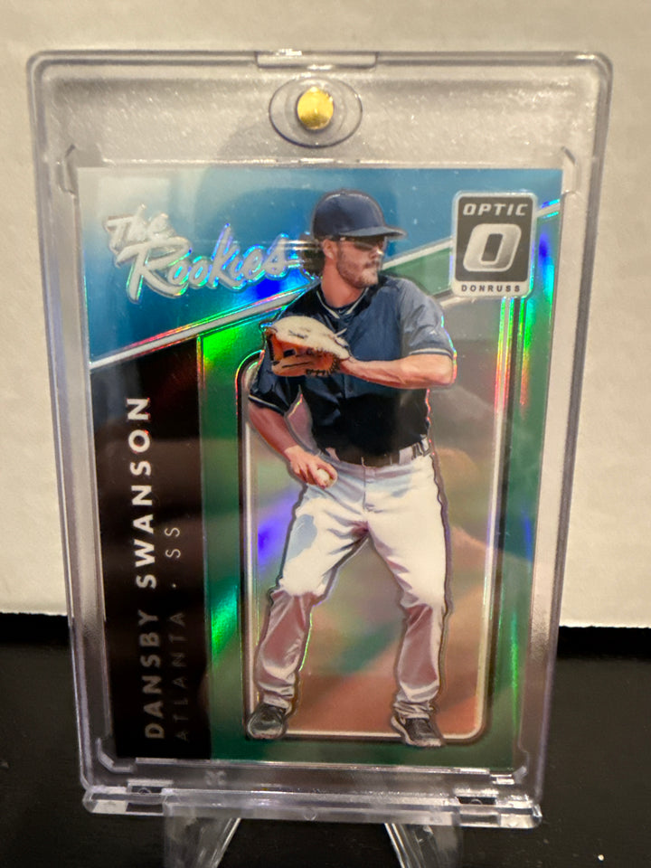 Dansby Swanson 2017 Panini Donruss Optic The Rookies Green, 4/5
