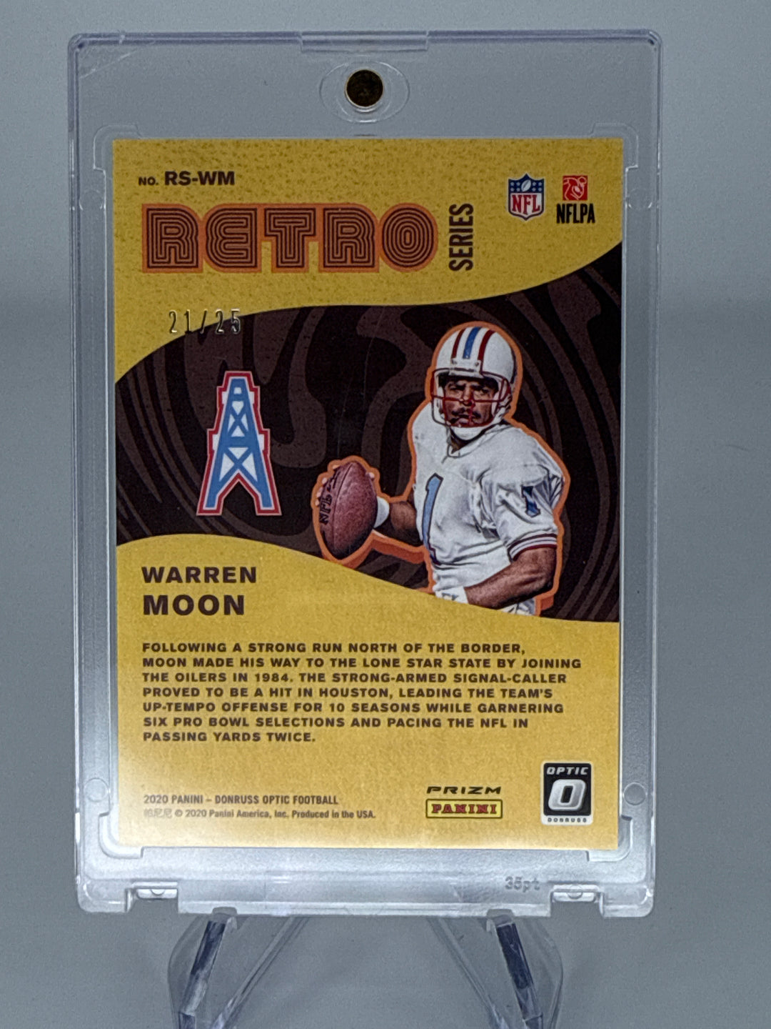 Warren Moon 2020 Panini Donruss Optic Retro Series Black Pandora, 21/25
