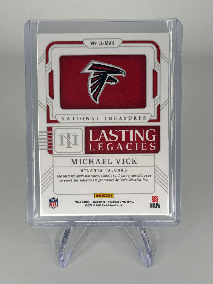 Michael Vick 2024 Panini National Treasures Lasting Legacies Patch Auto, 63/99