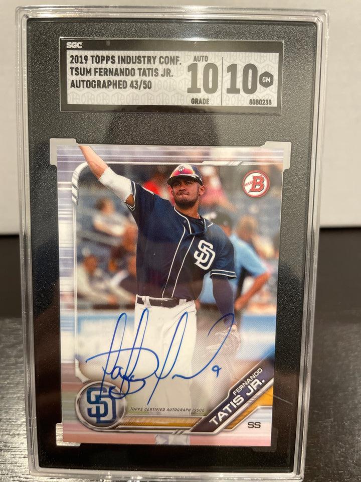Fernando Tatis Jr 2019 Topps Industry Conference Auto, 43/50, SGC 10 Gem Mint