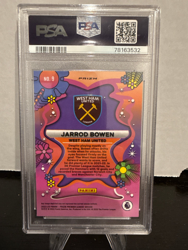 Jarrod Bowen 2022 Panini Prizm Premier League Groovy Case Hit, PSA 10 Gem Mint