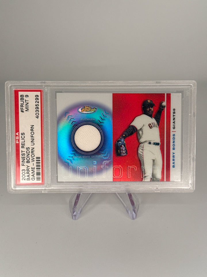 Barry Bonds 2003 Topps Finest Game Worn Relic, PSA 9 Mint
