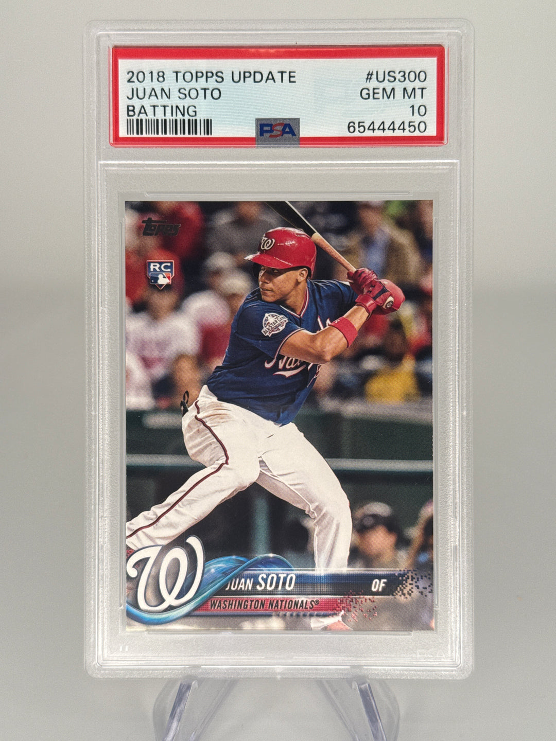 Juan Soto 2018 Topps Update Batting Rookie Card, PSA 10 Gem Mint