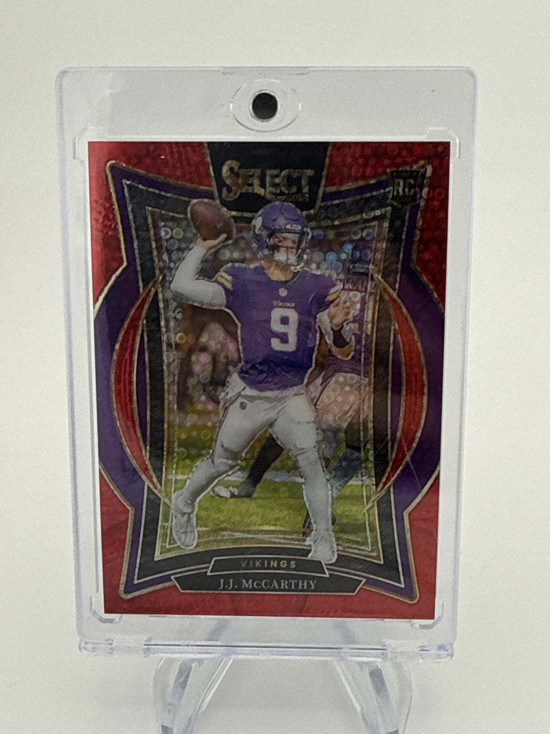 J.J. McCarthy 2024 Panini Select Red Disco Rookie, 35/49