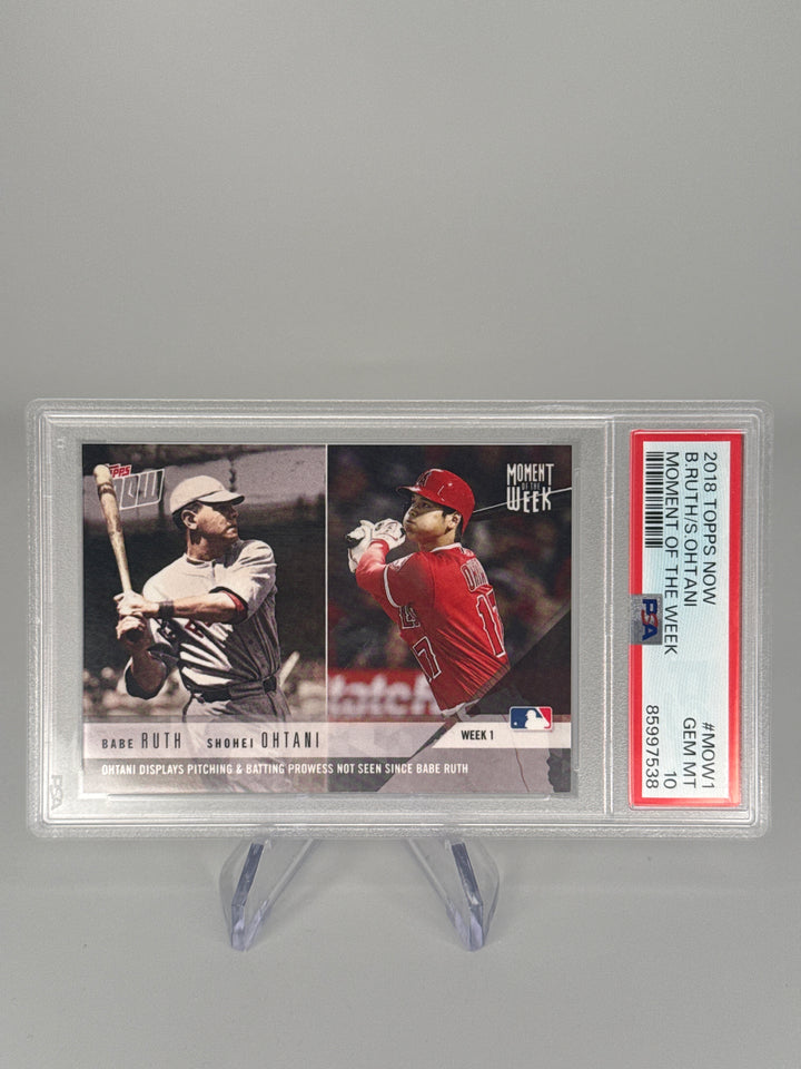 Shohei Ohtani/Babe Ruth 2018 Topps Now Moment of the Week Rookie, PSA 10 Gem Mint
