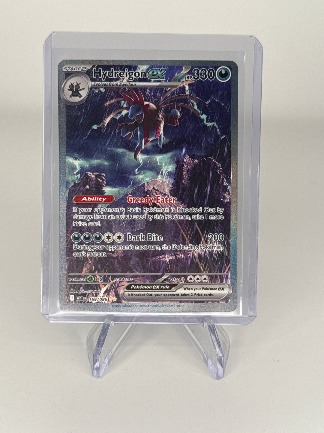 Pokemon TCG 2025 Hydreigon EX White Flare Full Art Special Illustration Rare, 169/086
