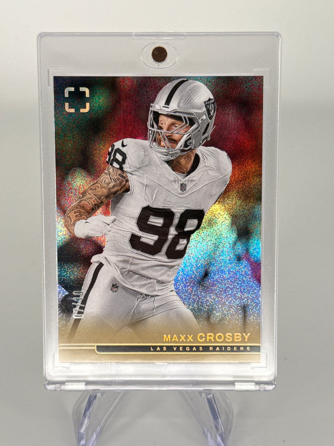 Maxx Crosby 2025 Panini Photogenic Gold, 07/10