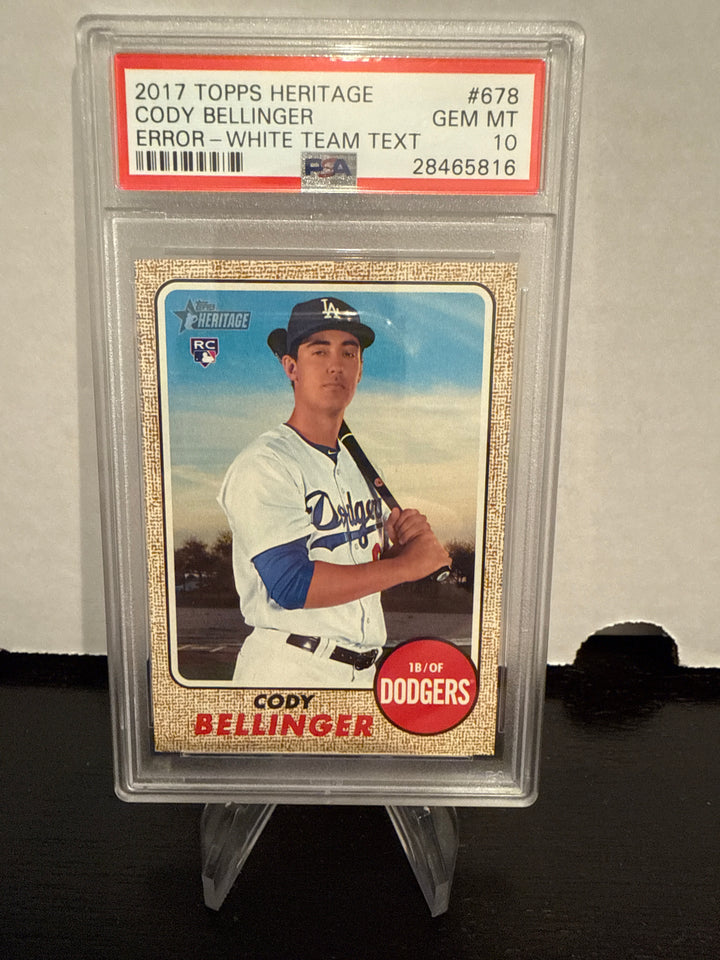Cody Bellinger 2017 Topps Heritage Rookie, PSA 10 Gem Mint