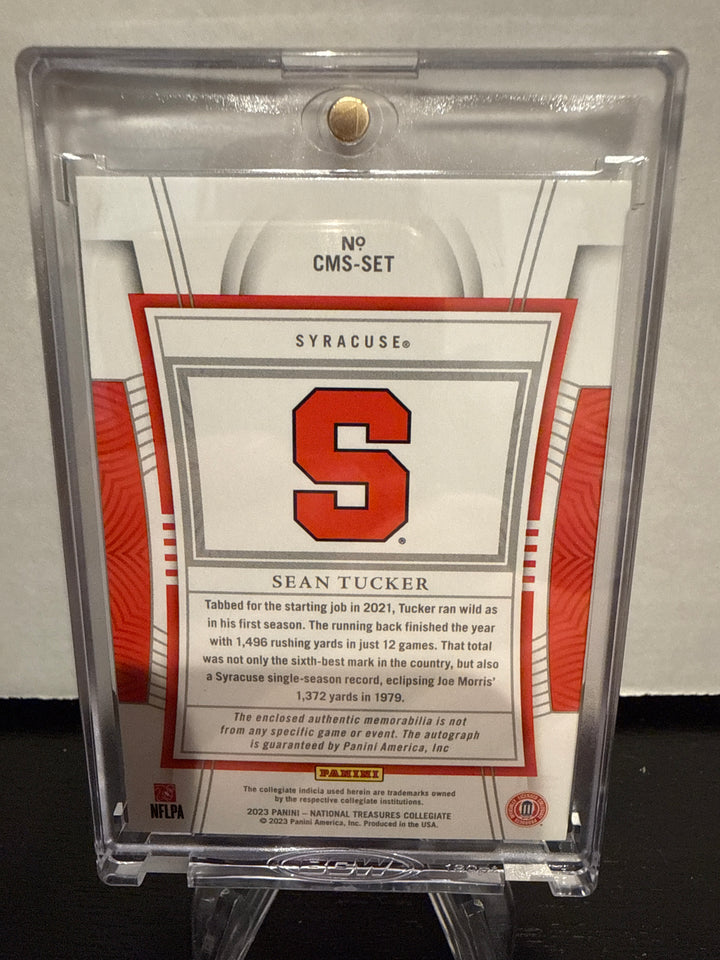 Sean Tucker 2023 Panini National Treasures Collegiate Rookie Bowl Patch Auto, 02/10