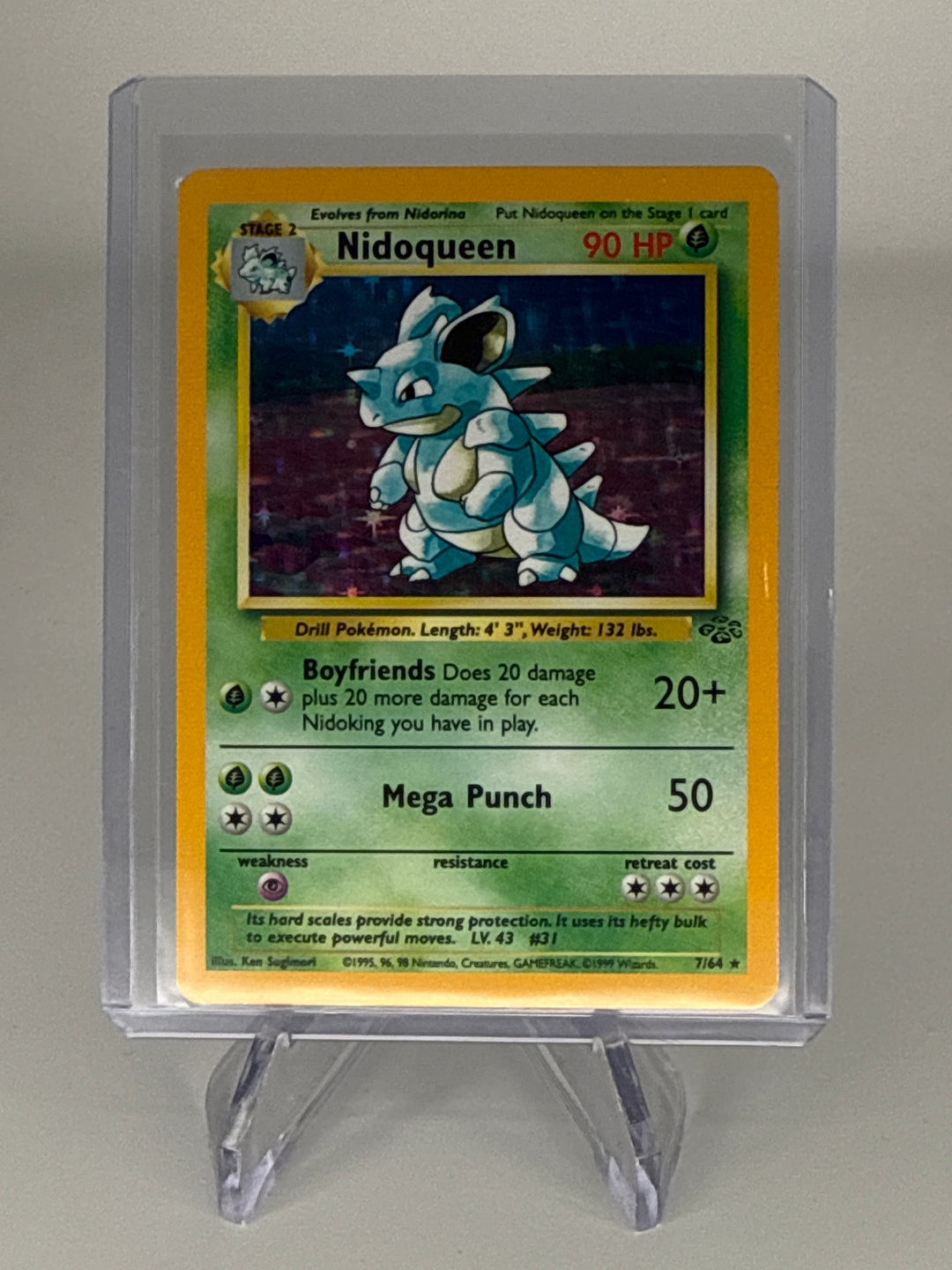 Pokemon TCG 1999 Nidoqueen Jungle Holo, 7/64