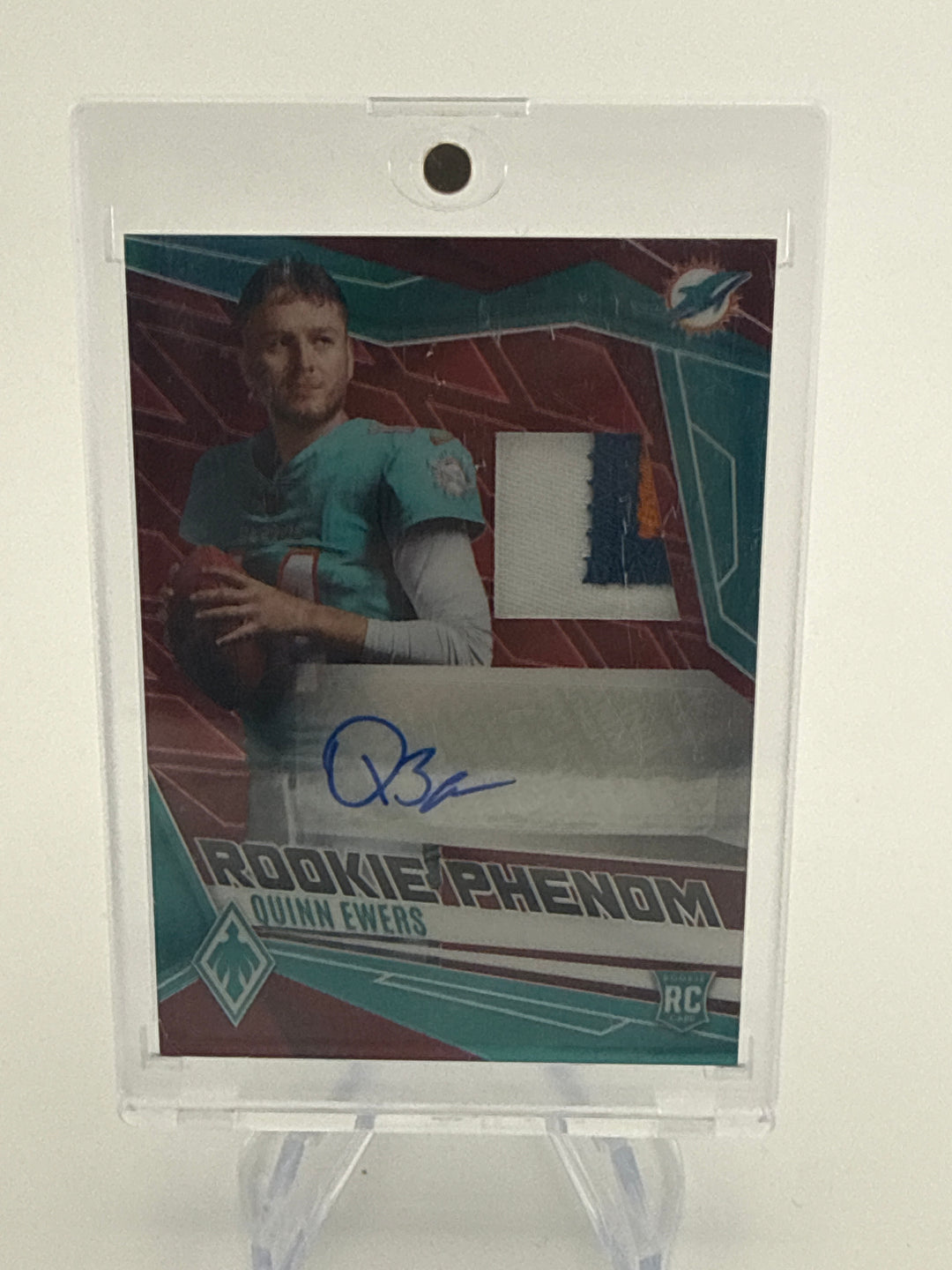 Quinn Ewers 2025 Panini Phoenix Rookie Patch Auto Red, 36/99