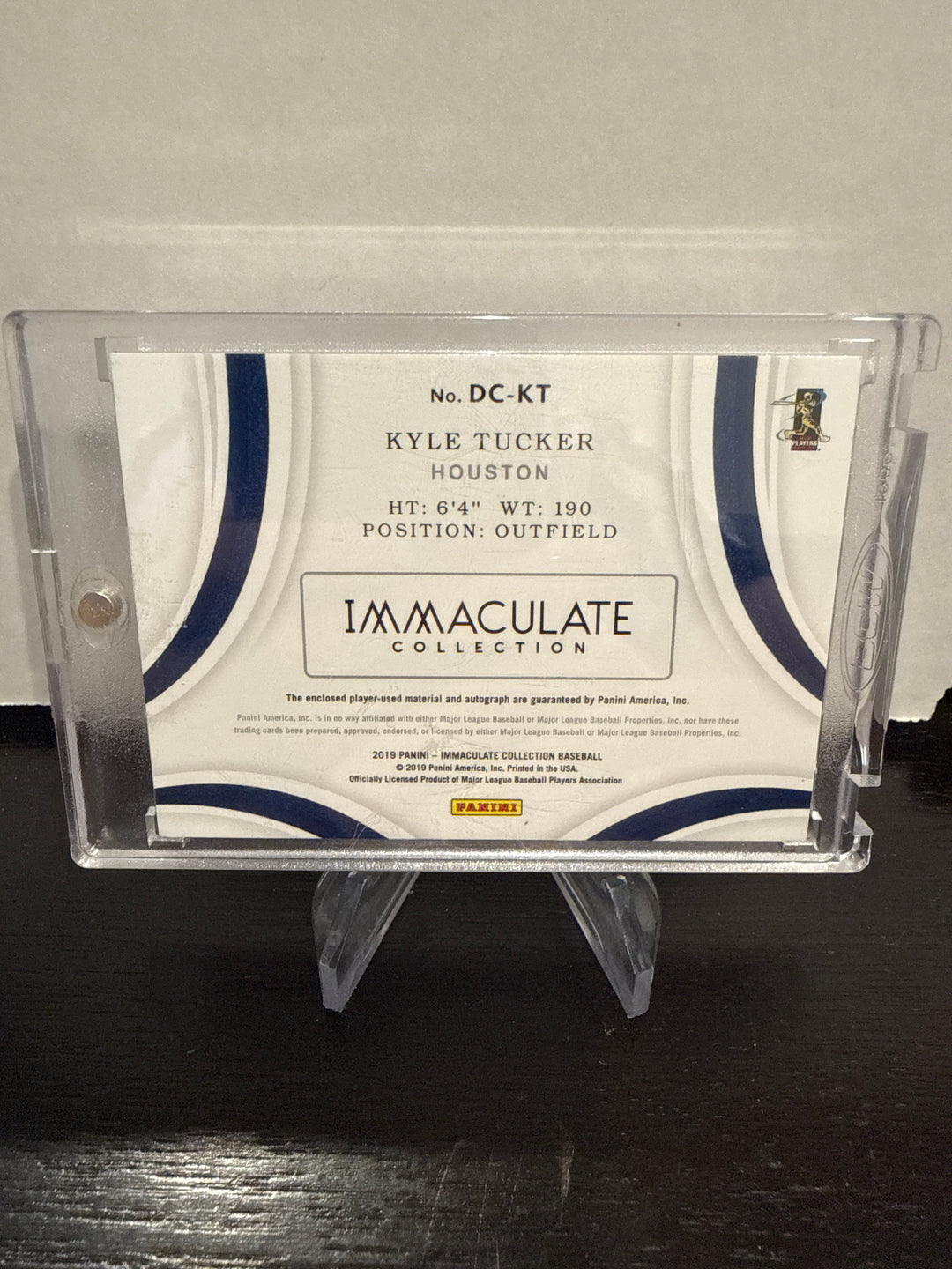 Kyle Tucker 2019 Panini Immaculate Dugout Collection Emerald Dual Patch Auto, 1/5