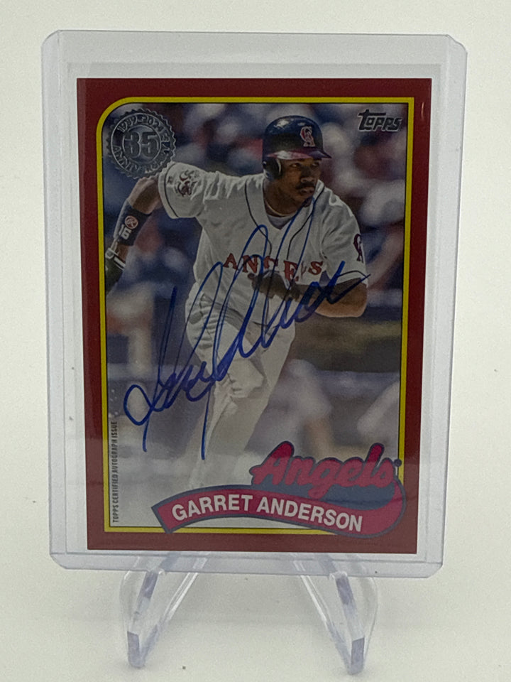 Garret Anderson 2024 Topps Series One 1989 35th Anniversary Orange Auto, 20/25