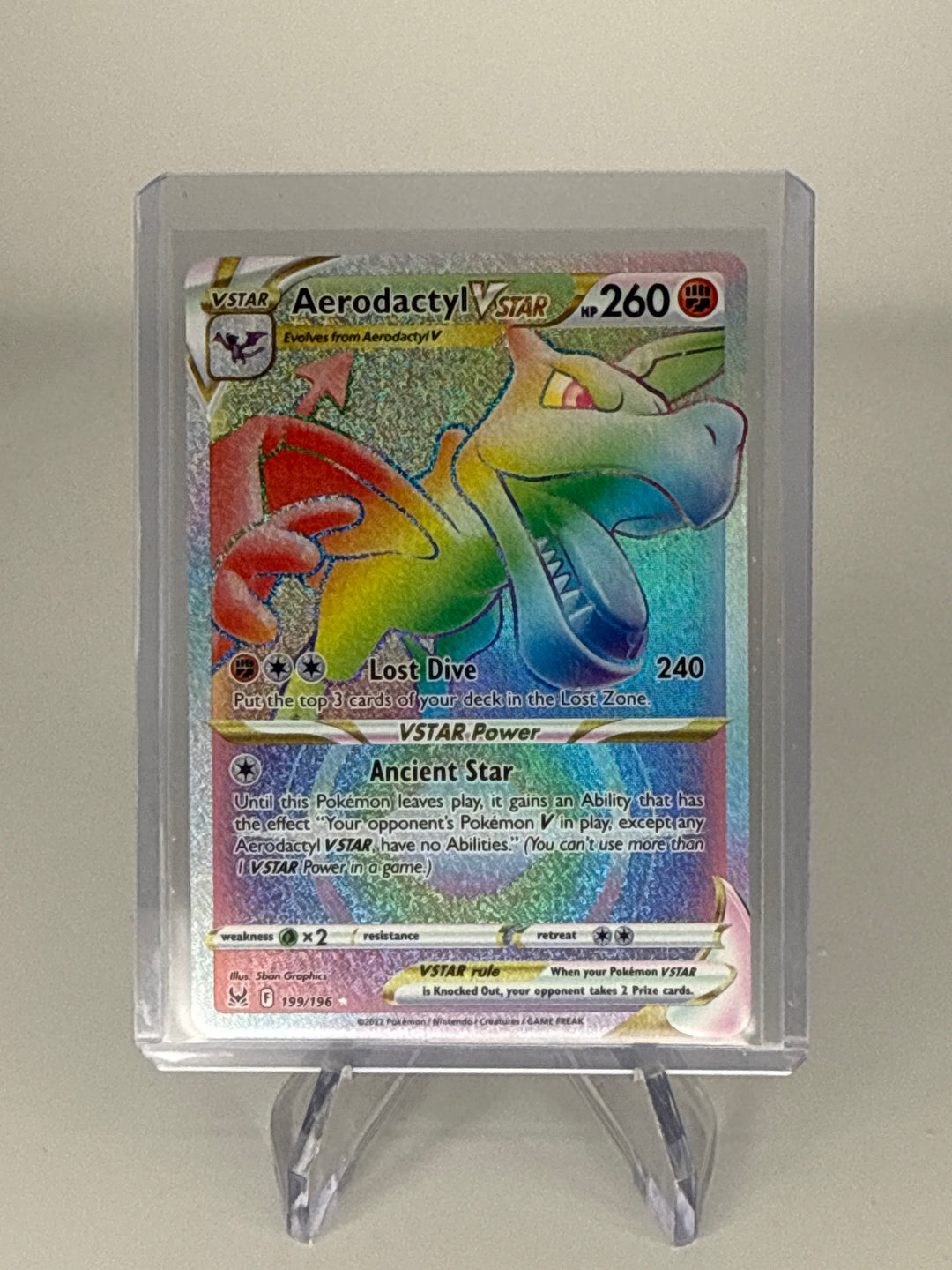Pokemon TCG 2022 Aerodactyl VStar Lost Origin Secret Rare Holo, 199/196