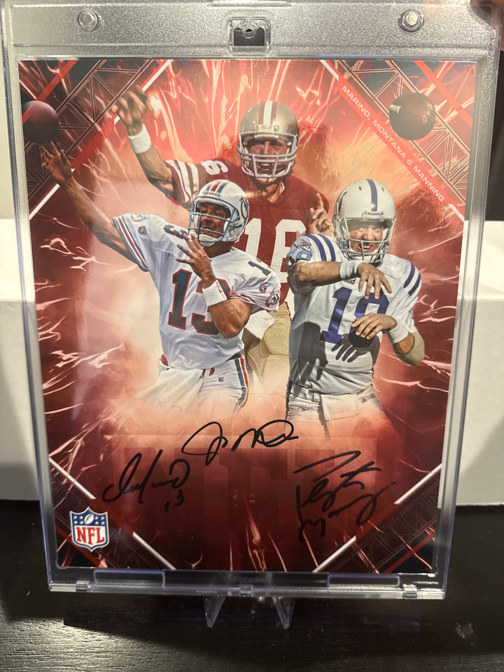 Dan Marino/Joe Montana/Peyton Manning 2025 Fanatics Emanate 8X10 Autograph Red, 5/5