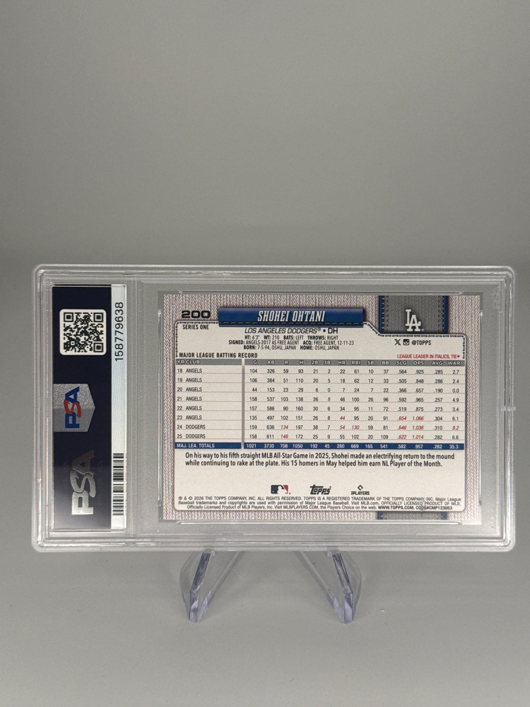 Shohei Ohtani 2026 Topps Series 1 Confetti, PSA 10 Gem Mint