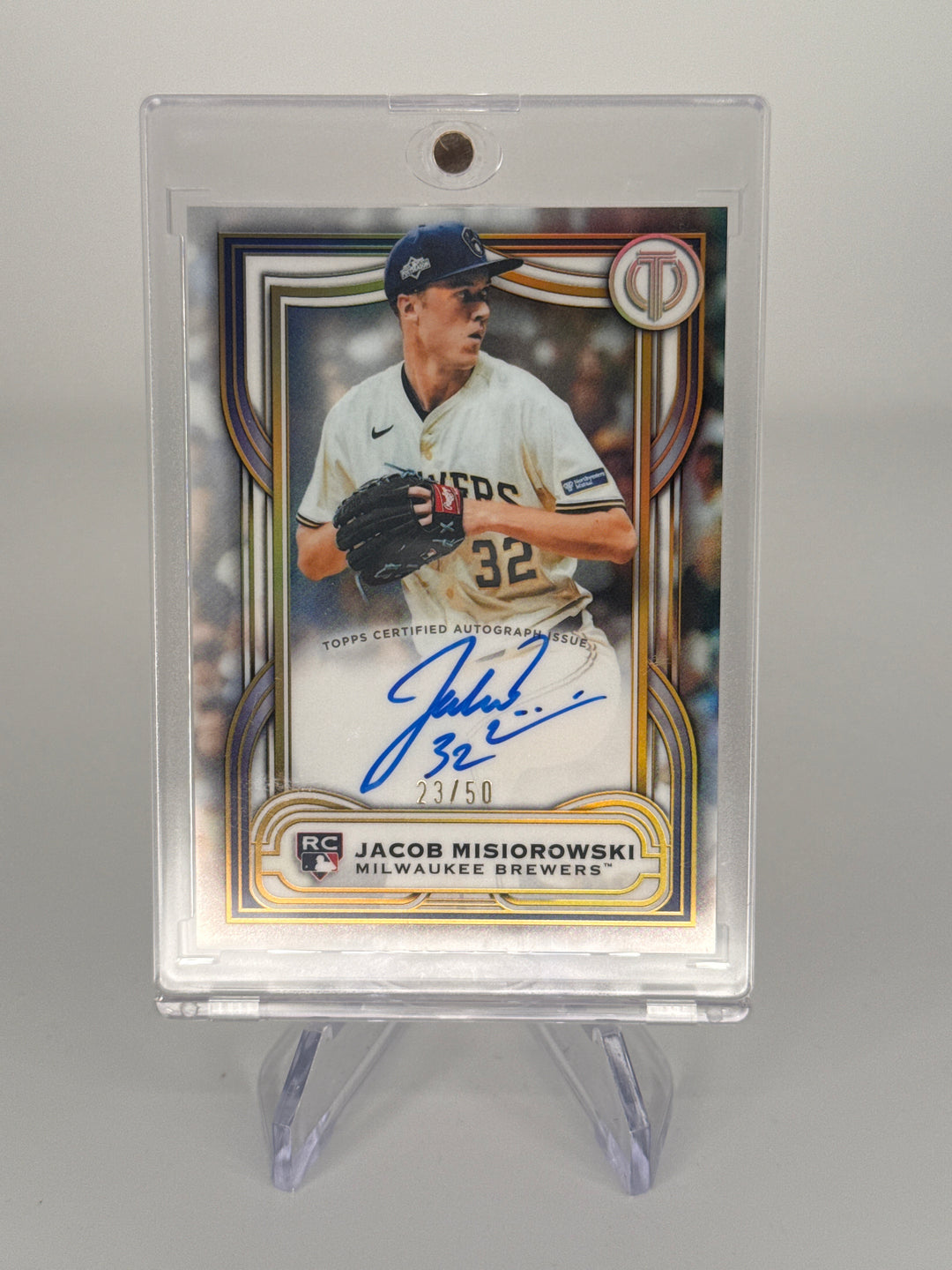 Jacob Misiorowski 2026 Topps Tribute Inauguration Gold Rookie Auto, 23/50