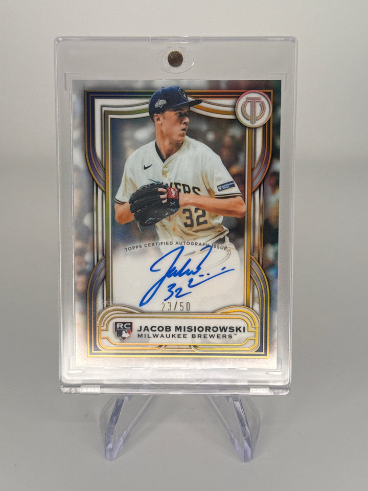 Jacob Misiorowski 2026 Topps Tribute Inauguration Gold Rookie Auto, 23/50