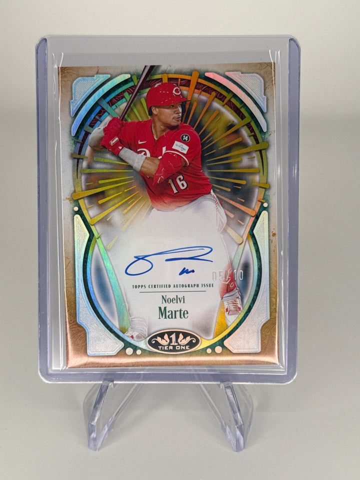 Noelvi Marte 2026 Topps Tier One Holo Silver Auto, 05/10