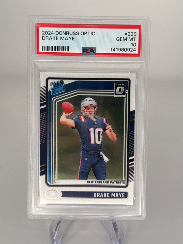 Drake Maye 2024 Panini Donruss Optic Rated Rookie, PSA 10 Gem Mint