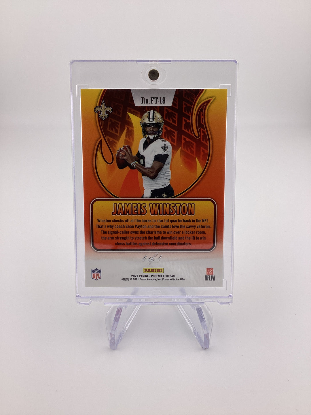 Jameis Winston 2021 Panini Phoenix Flame Throwers 1/1 Gold Vinyl