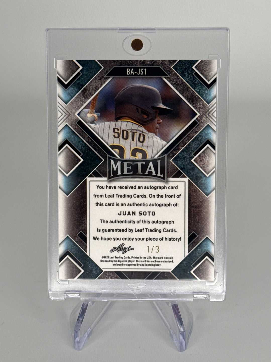 Juan Soto 2022 Leaf Metal Auto, 1/3