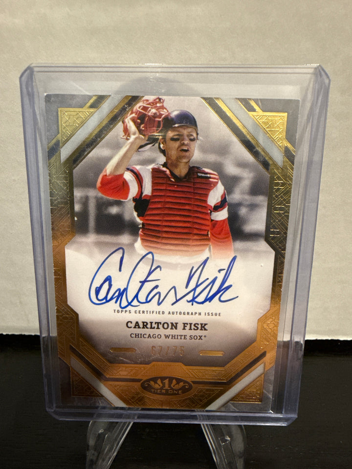 Carlton Fisk 2025 Topps Tier One Auto, 67/75