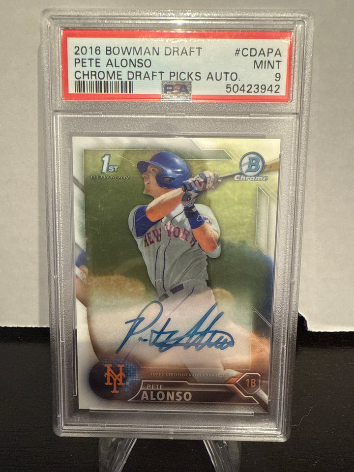 Pete Alonso 2016 Bowman Chrome Draft 1st Bowman Auto, PSA 9 Mint