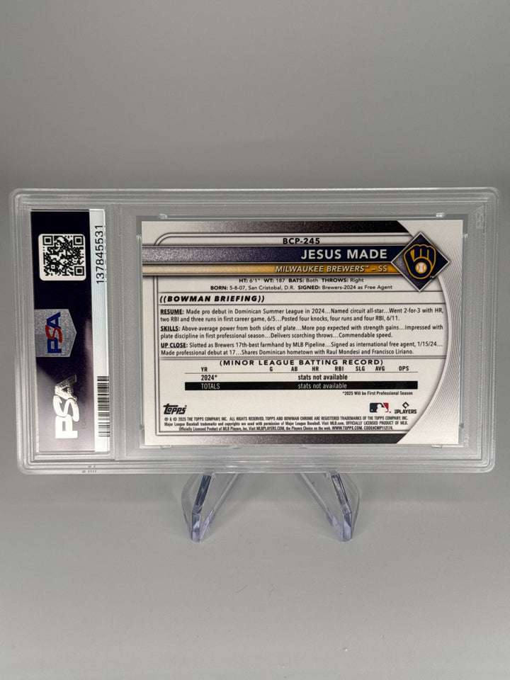 Jesus Made 2025 Bowman Chrome Sapphire Image Variation, PSA 9 Mint