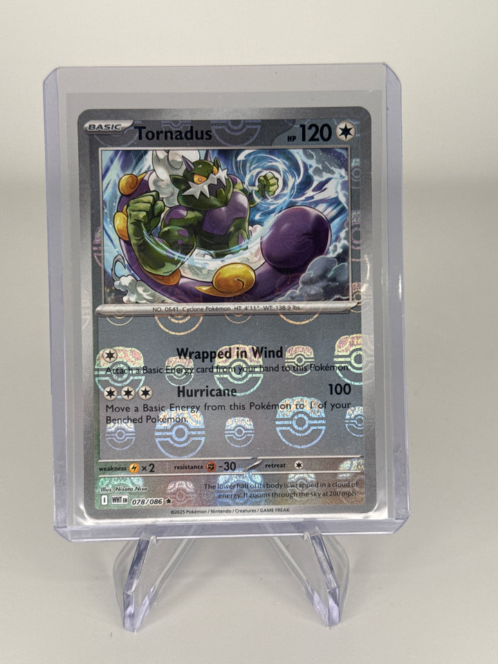 Pokemon TCG 2025 Tornadus White Flare Master Ball Reverse Holo, 078/086