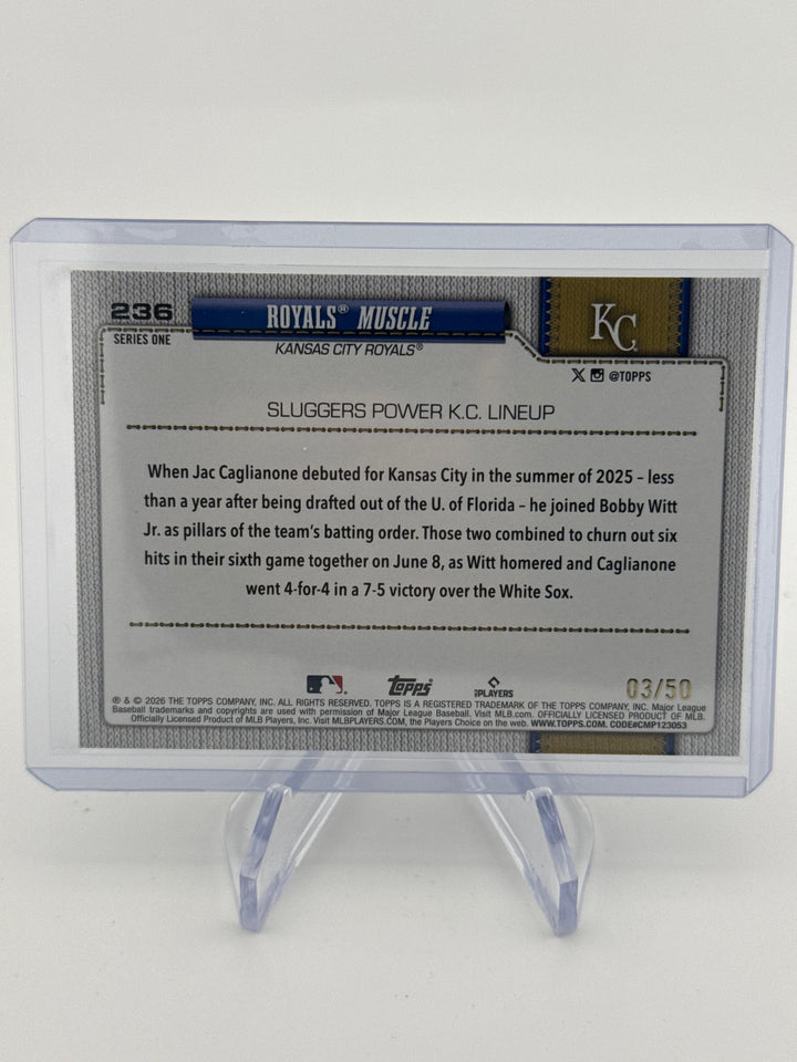 Royals Muscle 2026 Topps Series One Gold Diamante, 03/50